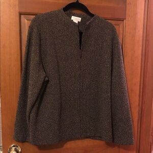 Liz Claiborne Gray and Brown Textured Jacket